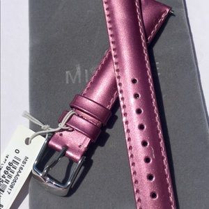 New auth Michele 16mm leather watch strap